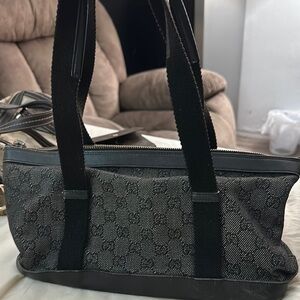 Elegant Black Patterned Tote Bag
